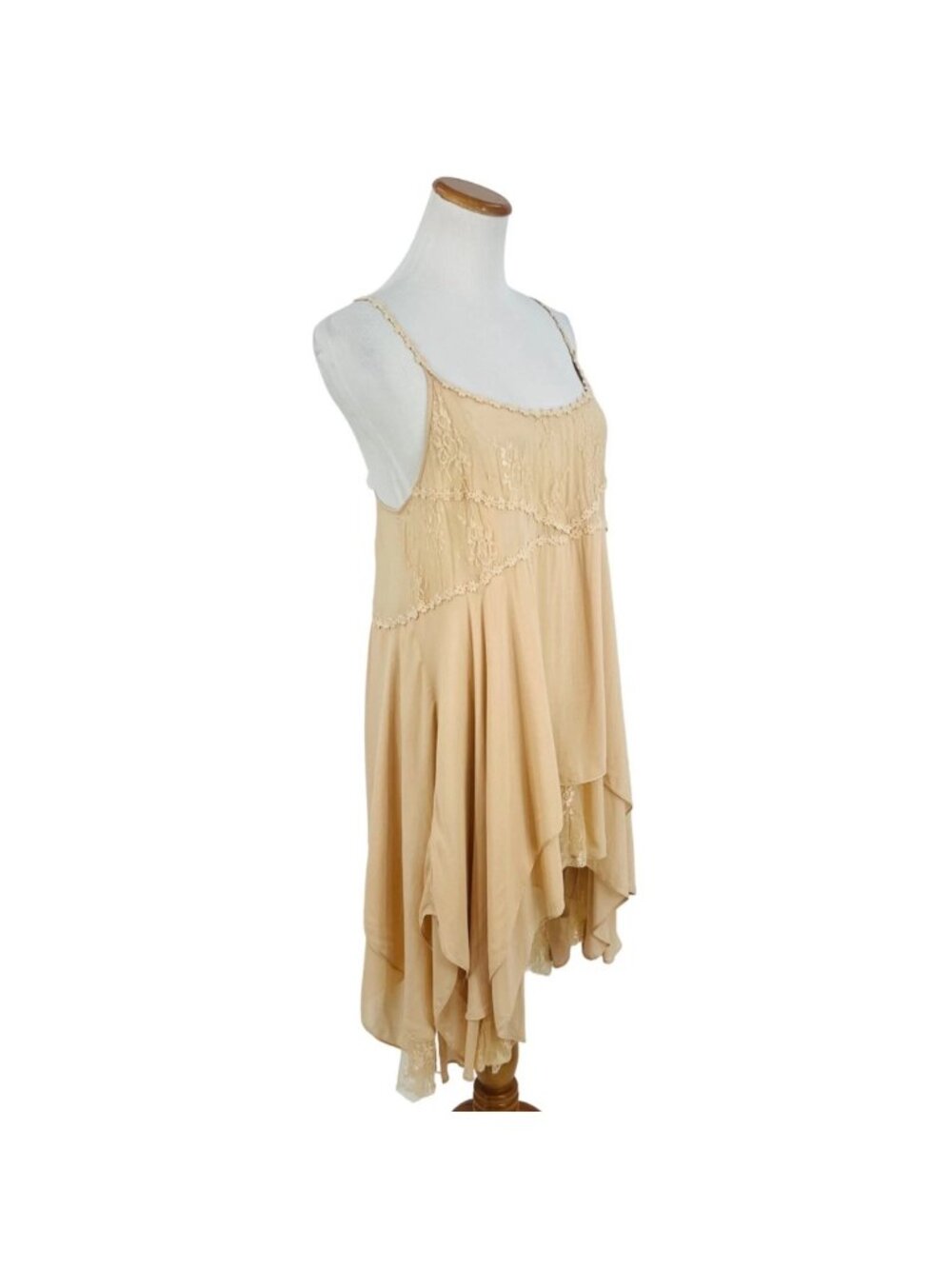 RARE Free People Pieced Together Mini Slip Dress L | Boho Grunge Fairycore Indie - Picture 13 of 17